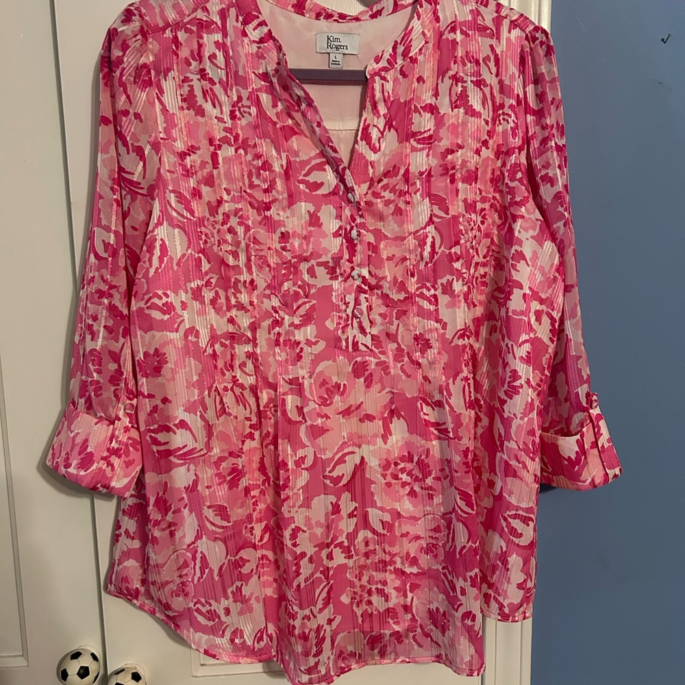 Kim Rogers pink size lg tunic top
